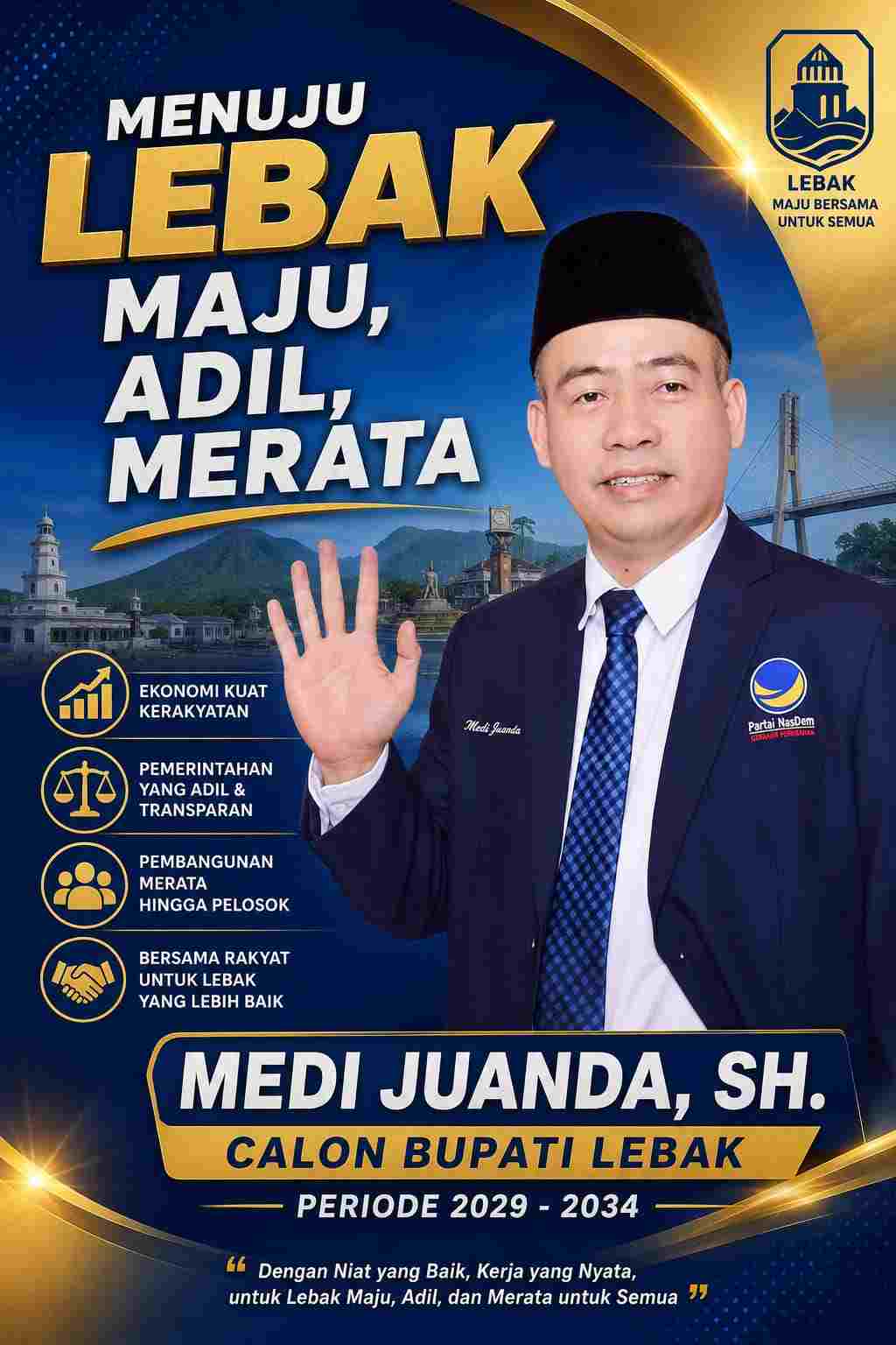 Medi Juanda, Putra Lebong yang Dua Periode Jadi Wakil Rakyat di Lebak